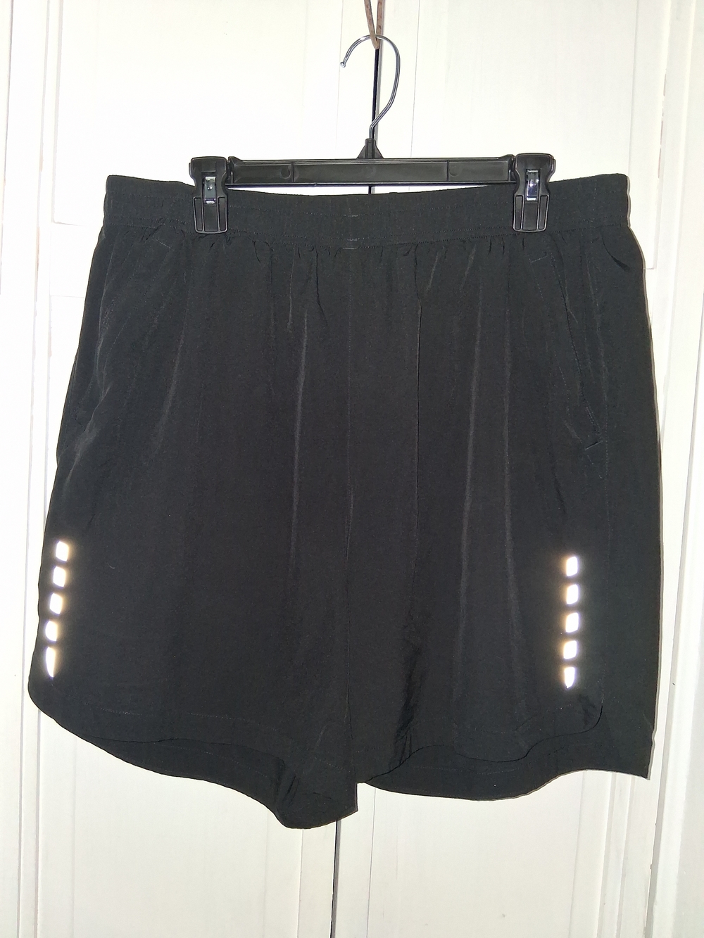 Mier Women's Black Athletic Shorts with Reflective Accent Panels